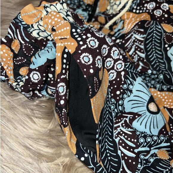 New Joie womens drawstring waistband floral linen shorts size 6 - Picture 8 of 9